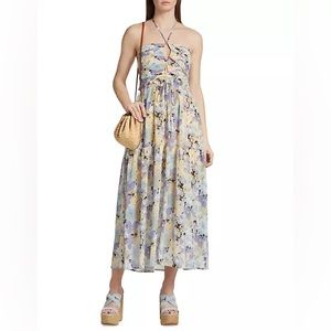 ASTR The Label - Blue Floral Halter Dress